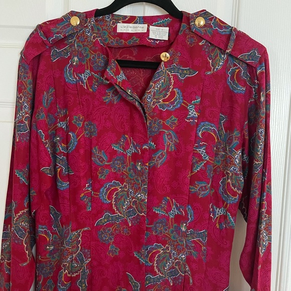 Vintage | Paisley Dress | Gold Buttons | Pockets | Button-Up - Picture 5 of 12